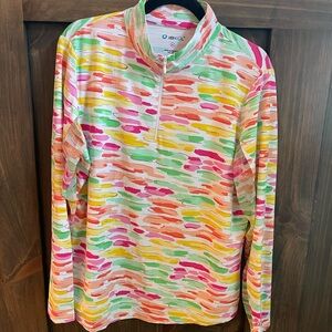 IBKUL Multicolor Quarter-Zip Top